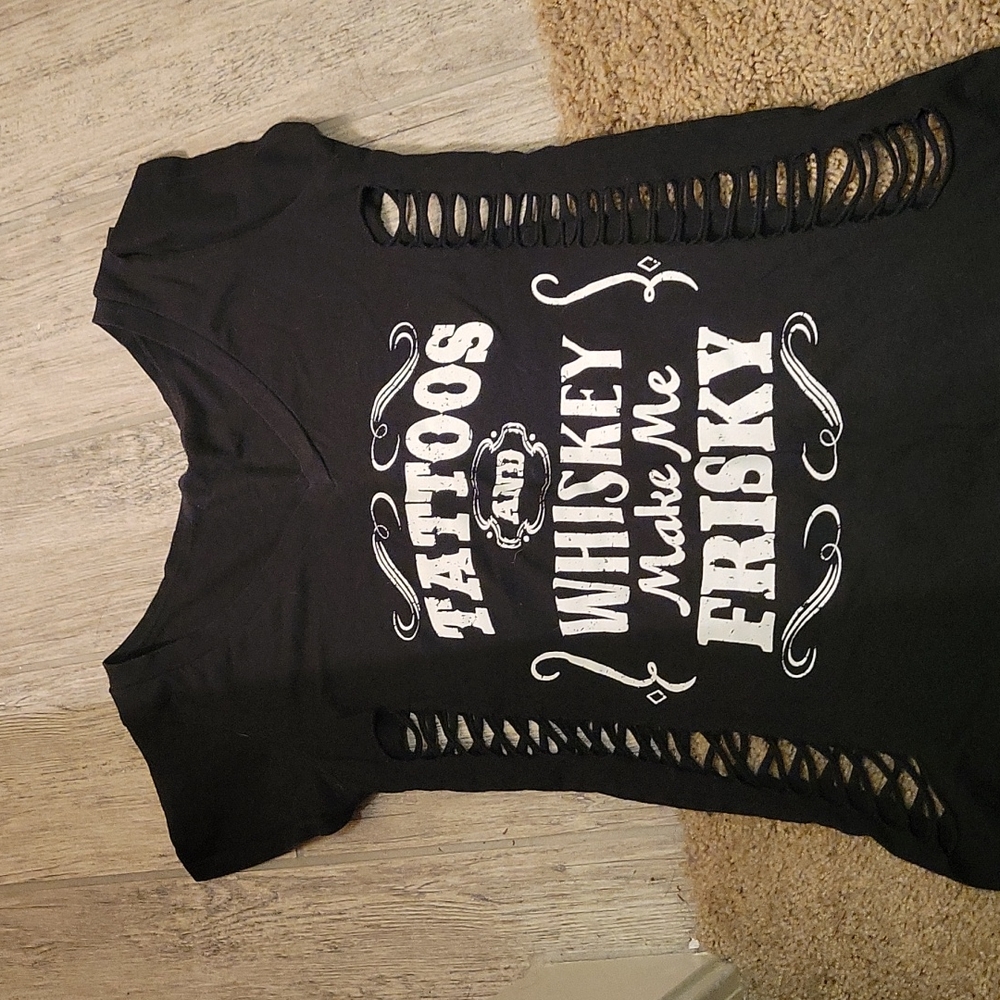 Black V neck.
